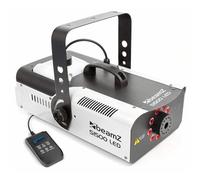 Beamz S1500 LED Máquina de Humo de 1500W con 9 Leds de 3W RGB, control DMX de 6 canales, depósito de 2,5 litros, mando a distancia con cable de 3 metros y mando inalámbrico