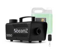 BeamZ S550 - Máquina de humo 550W con control remoto, 50 m³/min, tanque 250 ml, tiempo de calentamiento rápido, compatible con líquidos perfumados, ideal para fiestas y eventos.