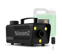 BeamZ S553L máquina de humo 550W con LEDs RGB y efecto estroboscópico, lista en 2,5 min, salida 50 m³/min, incluye 2L de líquido, compacta y portátil para fiestas y eventos