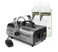 BeamZ S900 - Máquina de humo 900W con mando cableado, depósito 1L, incluye 2L líquido, calentamiento rápido, control LED, para fiestas, DJ, eventos, compatible con líquidos perfumados