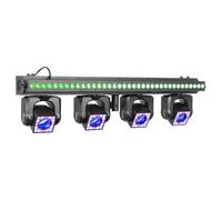 BeamZ ShowBar GO Vibe Barra LED con 4 Moving Heads RGBW | Moving Heads sincronizados, múltiples efectos integrados, montaje rápido, para espectáculos móviles