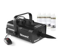 BeamZ SNOW900 máquina de nieve 900 W con control remoto, soporte colgante y 4 concentrados de líquido para preparar 20 litros de nieve artificial, ideal para Navidad y fiestas