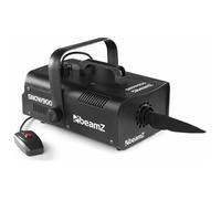 Beamz SNOW900 Máquina de nieve de 900 vatios con control remoto por cable, snow machine, mini cañón de nieve para jardín, Gadget de fiesta de esquí o eventos, simulación de invierno. Color Negro