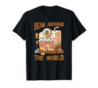 Bean Around The World Coffee Kawaii, Lindo y Divertido Camiseta