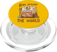 Bean Around The World Coffee Kawaii, Lindo y Divertido PopSockets PopGrip para MagSafe