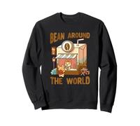 Bean Around The World Coffee Kawaii, Lindo y Divertido Sudadera