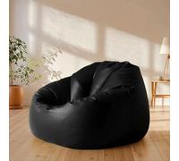 Bean Bag Cover (Filler Not) Plush Toys Storage Soft Leatherette, Durable Construction Sturdy Zipper, Ideal For Children and Teenagers For Living Rooms Bedrooms(Black,60cm*90cm)