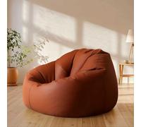 Bean Bag Cover (Filler Not) Plush Toys Storage Soft Leatherette, Durable Construction Sturdy Zipper, Ideal For Children and Teenagers For Living Rooms Bedrooms(Brown,60cm*90cm)