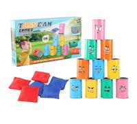 Bean Bag Toss Game - 4.02 Inch Party Target Set | ABS Cloth Outdoor Throwing Toy - Family Backyard Beach Garden Camping Carnival Activity with 10 Cans 6 Sandbags Use