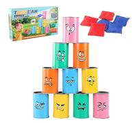 Bean Bag Toss Game - Juego de carnaval de 4 pulgadas para diversión familiar, en el patio trasero con tiempo de juego interactivo, TOW juegos para casa, jardín, jardín, tela suave, listo para