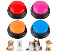 BEAN LIEVE Botones de entrenamiento para perros, grabación y reproducción de 30 segundos, botón de grabación de voz para comunicación, regalo divertido para estudio, oficina, hogar, multicolor, juego