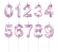 BEAN LIEVE Velas numéricas de cumpleaños - Velas numéricas para tartas de cumpleaños con número 0-9 utilizadas para decoración de tartas en fiestas(Oro rosa)