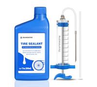 Beanewone Liquido Antipinchazos Bicicleta, 500ml Liquido Tubeless y Jeringuilla Tubeless para la Inyección Directa de Sellador de Larga Duración en Neumáticos de Bicicleta de Montaña y de Carretera