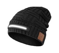 Beanie Beanie - Gorro de invierno de 9,84 pulgadas | Bluetoõth Music Hat - Wool Lighted Beañie con auriculares USB recargables para correr Hiking Camping Dog Walking Fishing Cycling Jogging Working