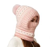Beanie Hat - Gorro para mujer, 56 - 58 cm | Cuffed Beanies, Warm Soft Knitted Adjustable Fashion with Windproof Design,for Outdoor Cycling, Skiing, Winter Warm Knit Hats WomenBeanie Travel, rosa