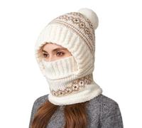 Beanie Hat - Gorro para mujer, 56 - 58 cm | Cuffed Beanies, Warm Soft Knitted Adjustable Fashion with Windproof Design,for Outdoor Cycling, Skiing, Winter Warm Knit Hats WomenBeanie Travel, Creamy