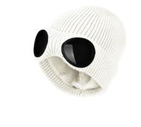 Beanie with Goggles,Winter Unisex Fleece Lined Goggle Knitted Beanie Hat