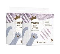 Beans Royale Arena para Gatos de Tofu, Arena aglutinante para Gatos, desechable, Fibra de Guisante, sin Polvo, Control de olores, bajo Seguimiento, Ligera (Lavender 2 Pack 3mm)