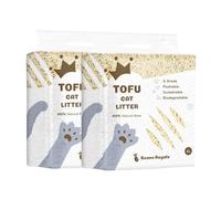 Beans Royale Arena para Gatos de Tofu, Arena aglutinante para Gatos, desechable, Fibra de Guisante, sin Polvo, Control de olores, bajo Seguimiento, Ligera (Milky 2 Pack 3mm)