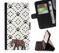BeanShells [ Microsoft Lumia 850 Case [ Flip Cover Leather Wallet ] - African Elephant Dog Paw