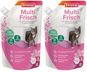 Beaphar - Absorbedor de olores en Cristales para Aroma de orquídea del Arena de Gato - 400 g (Paquete de 2)