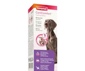 Beaphar - CaniComfort Spray Antiestrés para Perros, Antiestrés con Feromonas para Perros, Reduce Estrés y Ansiedad, Miedos, Viajes, Visitas al Veterinario, Mordeduras, Ladridos, Lloros, 60 ml