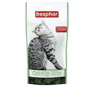 Beaphar Catnip bits Snacks para Gato - Snacks Rellenos de Pasta de Hierba - Ingredientes Naturales - Combate el Mal Aliento y Ayuda a la digestión - 35g