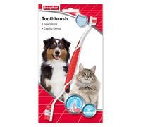Beaphar Cepillo dental perros/gatos - Doble cabezal ergonómico, elimina placa y sarro