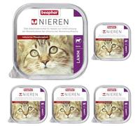 beaphar - Dieta renal para Gatos - Alimentos dietéticos - Contenido reducido de fósforo - con valioso Aceite de salmón - para apoyar la función renal - Alimentos para gourmets - 1 x 100 g - Cordero
