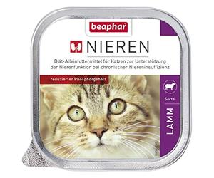 beaphar - Dieta renal para Gatos - Alimentos dietéticos - Contenido reducido de fósforo - con valioso Aceite de salmón - para apoyar la función renal - Alimentos para gourmets - 1 x 100 g - Cordero