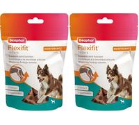 Beaphar Flexifit Treats - Snack Articular para Perros Activos - Sabor a Carne - Omega 3, glucosamina y Calcio - 150g (Paquete de 2)
