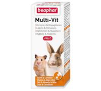 Beaphar - Multi-Vit, 12 vitaminas para Conejo y roedor - Contiene 11 vitaminas + Vitamina C - Fortalece el Sistema inmunológico - Acción beneficiosa sobre los Dientes y los Huesos - Vitalidad y