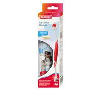 Beaphar Pack Dental - Pasta Dental + Cepillo Dental de doble cabezal - Para perros y gatos - Antiplaca y Antissaro - Sabor a hígado