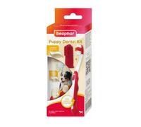Beaphar Pack Dental para Cachorros - Pasta de Dientes con Enzimas + Cepillo de Dientes y Cepillo de Dedo - Higiene Bucal, Aliento Fresco y Prevención de Placa y Sarro - Sin Flúor