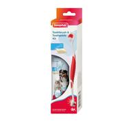 Beaphar Pack Dental - Pasta Dental + Cepillo Dental de Doble Cabezal - para Perros y Gatos - Antiplaca y Antissaro - Sabor a hígado