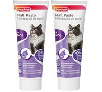 Beaphar - Pasta Malta Gatos, Control Bolas de Pelo, con Mos para optimizar Salud y Digestión, Sin Azúcares Añadidos, 250 g (Paquete de 2)
