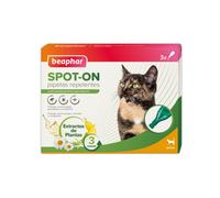 Beaphar Pipetas repelentes Naturales para Gatos - 3 Meses de protección Natural contra garrapatas, pulgas y Mosquitos - para Todo Tipo de Gatos - 3 pipetas de 1ml, El embalaje puede variar
