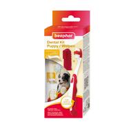 Beaphar PUPPY DENTAL KIT - set: pasta dentífrica de 50 g + cepillo para cachorros + cepillo de dedo