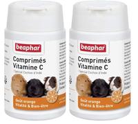 Beaphar Suplemento Vitamina C para Cobayas, Fortalece Huesos, Dientes, Músculos, Sabor Naranja, 100 Comprimidos (Paquete de 2)