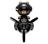 Bear - Ambientador con clip de ventilación giratorio, difusor de fragancia para coche, decoración elegante para relajarse, eliminar olores, estética interior del automóvil, negro, 7.09 pulgadas