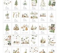 Bear and Bee Juego de 30 Biglietti di Natale en Italiano A6 con Buste Bianche - Biglietti Festivi per Auguri delle Festes