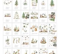 Bear and Bee Set de 30 Cartes de Noël en Français A6 avec Enveloppes Blanches - Cartes Festives pour les Vœux des Fêtes
