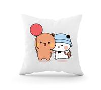 Bear and Panda Bubu Dudu Balloon Funda de Cojín Decorativa con Relleno para Sofá, Almohada para Coche