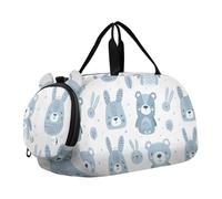 Bear and Rabbit - Bolsa de gimnasio pequeña con compartimento para zapatos, multifuncional, para viajes, deportes, lona, fin de semana