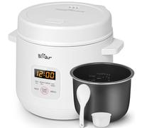 Bear Arrocera de 2 tazas sin cocer, multifuncional 300 W, cocina eléctrica de arroz con función de conservación del calor, función preestablecida, mini olla eléctrica de arroz, color blanco