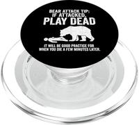 Bear Attack Tip... Divertido Dicho Senderismo Camping Sarcástico PopSockets PopGrip para MagSafe
