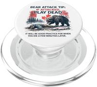 Bear Attack Tip Play Dead, Divertido Viaje de Pesca de salmón a Canadá PopSockets PopGrip para MagSafe