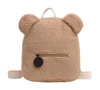 Bear Backpack - Fuzzy Animal Plush Schoolbag, Comfortable Soft Shoulder Bag for Kids, Friendly Stuffed Backpack Design, Family Friends Playtime Travel Feature Boys Girls Daily Use Carry Usage, verde