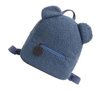 Bear Backpack - Fuzzy Animal Plush Schoolbag, Comfortable Soft Shoulder Bag for Kids, Friendly Stuffed Backpack Design, Family Friends Playtime Travel Feature Boys Girls Daily Use Carry Usage, azul