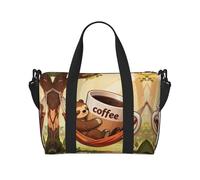 Bear Beber Coffee - Bolsa de viaje ligera para hombres y mujeres, bolsa de viaje impermeable para viajes de fin de semana al gimnasio